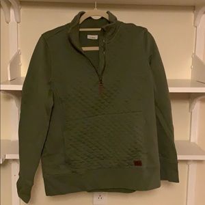 LL Bean Quilted 1/2 zip pullover sweatshirt size M